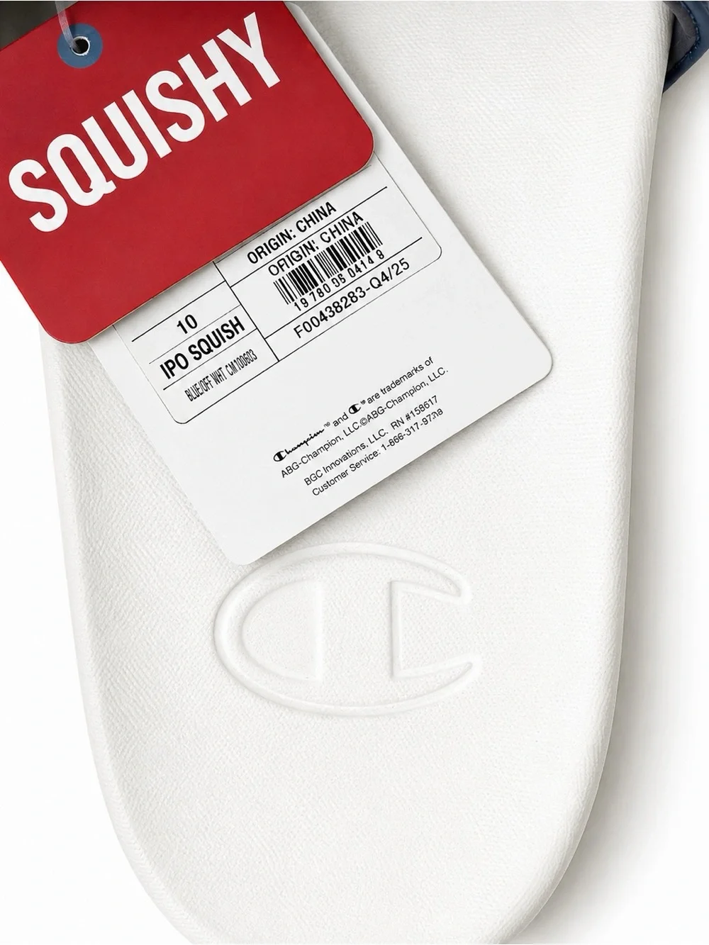 Champion IPO Squish Slides Blue White Size 10 New With Tags